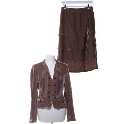 Skirt suit (Brown) from Flash Silk, Nylon