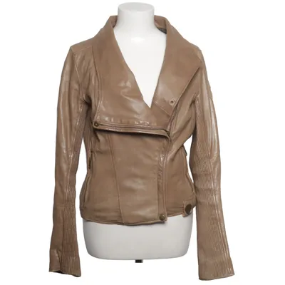 Bikerjakke (Beige) fra Tigha Bomuld, Læder, Polyester