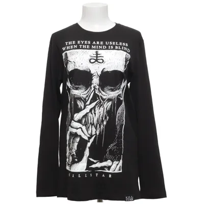 Långärmad t-shirt (Svart, Vit) från Killstar Bomull