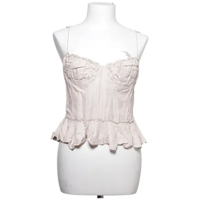 Crop top (Beige) de H&M x Brock Collection Lin, Polyester, Viscose
