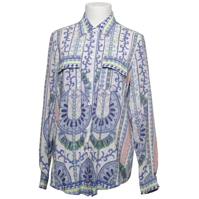 Bluse (Blå, Hvid, Flerfarvet) fra By Malina Collection Silke
