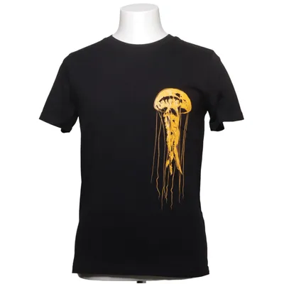 T-shirt (Zwart, Geel) van Crew Clothing Co. Organisch katoen
