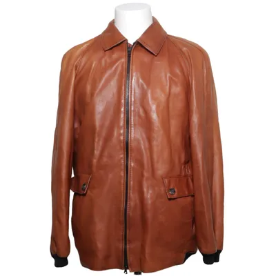 Läderjacka (Brun) från Malte Hulten Skinn, Viskos