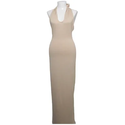 Halterneck dress (Beige) from Romee Strijd x NA-KD Elastane, Polyester, Viscose