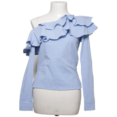 Bluse (Blå, Hvid) fra H&M Trend Polyamid, Elastan, Bomuld