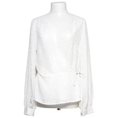 Slå-om bluse (Hvid, Beige) fra Valerie Bomuld