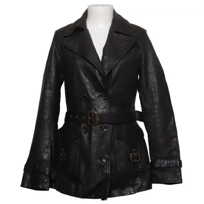 Veste en cuir (Noir) de Transmission Cuir, Polyester