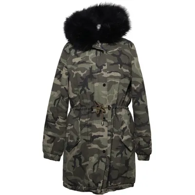 Parka (Green, Black) from Osley Cotton, Faux fur, Polyester
