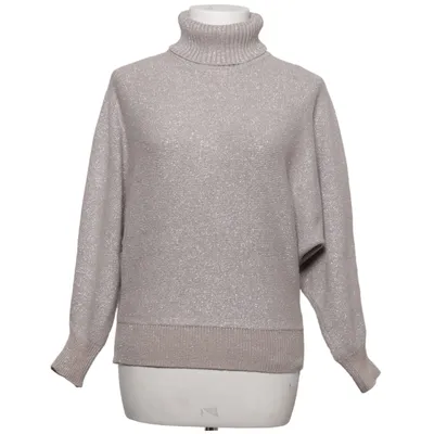 Turtleneck (Beige, Silver) from Philosophy Republic Clothing Metallic fiber, Polyamide, Polyester, Viscose