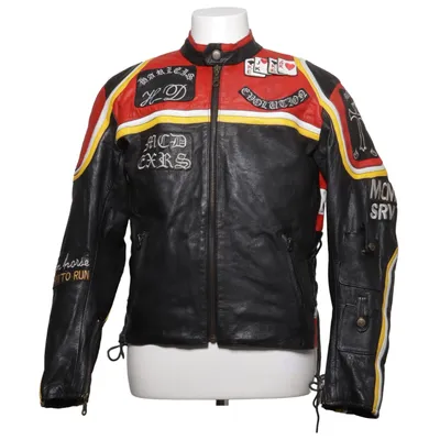 Motorradjacke (Schwarz, Rot, Gelb) von B.O.S