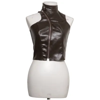 Biker gilet (Bruin) Katoen, Polyurethaan
