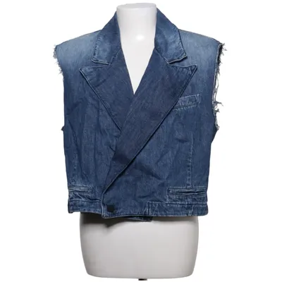 Spijker gilet (Blauw) van 3x1 Katoen