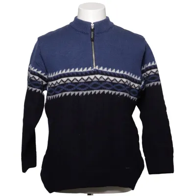 Norwegerpullover (Blau, Schwarz) von Eisbär Merinowolle