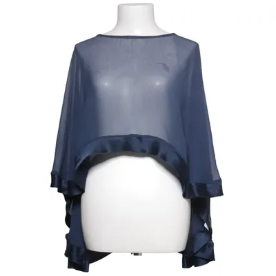 Poncho (Blå) fra By Malina Collection Silke