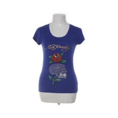 T-shirt (Blå, Flerfärgad) från Ed Hardy by Christian Audigier Elastan, Polyester, Viskos