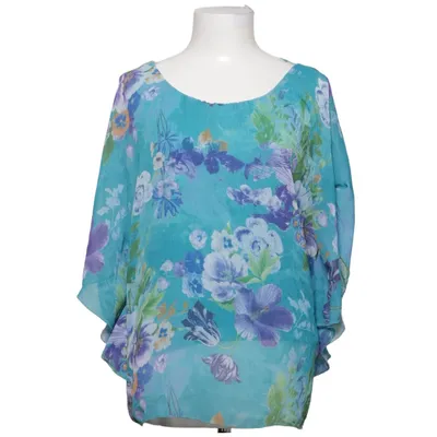 Top (Blue, Multicolored) from Plasto Polyester