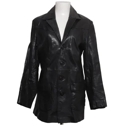 Leather blazer (Black) from Rocky Leather, Polyester