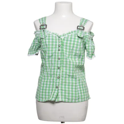 Dirndl blouse (Green, White) from Fuchs Trachtenmoden Cotton, Polyester