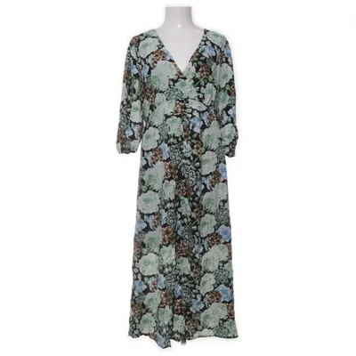 Maxi jurk (Groen, Meerkleurig) van Object Viscose, Nylon, Polyester
