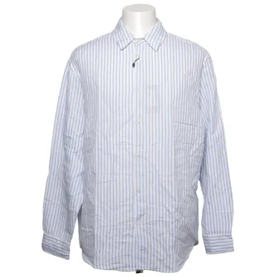 Shirt (Blue, White) from Zara Linen, Viscose