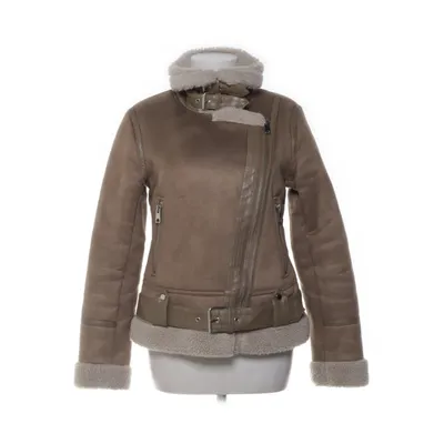 Bikerjakke (Beige, Hvid) fra Zara