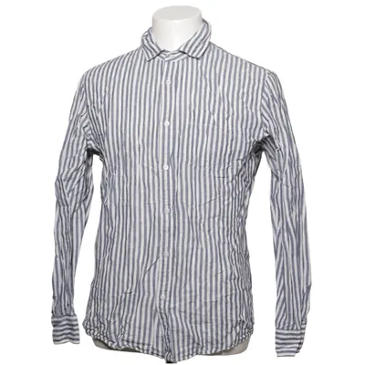 Shirt (Blue, White) from Mango Cotton, Linen