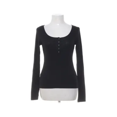 Henley T-shirt (Sort) fra H&M Basic Bomuld, Elastan