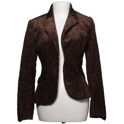 Blazer (Brown) from Bella Donna Cotton, Polyester
