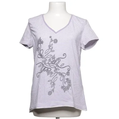 T-shirt (Violet, Blanc) de Cecilia Classics Coton, Élasthane