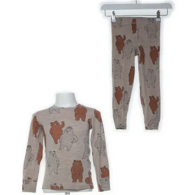 Pyjama (Beige, Meerkleurig) van Fix Merinowol
