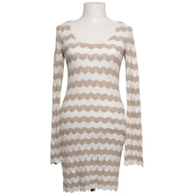 Jurk (Beige, Wit) van Hollister Katoen, Elastaan, Polyester