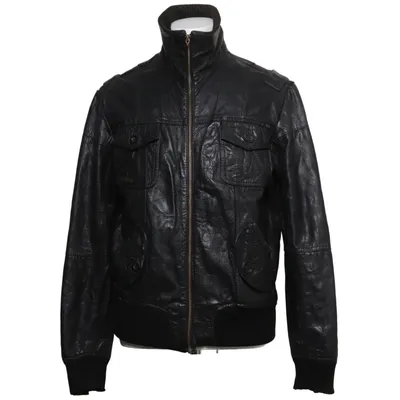 Leather jacket (Black) from Jack & Jones Vintage Denim Leather, Polyester