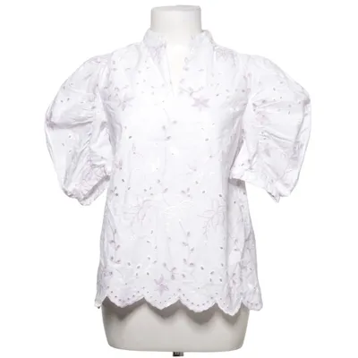 Bluse (Hvid, Lilla) fra By Malina Bomuld