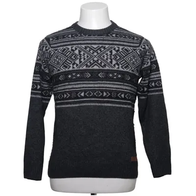 Sweater (Gray, White) from Sherpa Alpaca wool, Merino wool, Nylon, Viscose