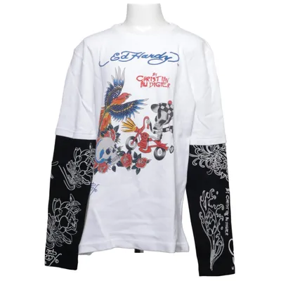 Lange mouwen shirt (Wit, Zwart, Meerkleurig) van Ed Hardy Katoen