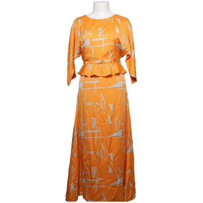 Långklänning (Orange, Flerfärgad) från Postyr Elastan, Silke, Viskos