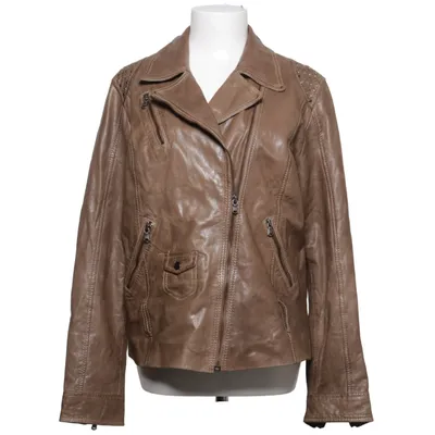 Bikerjack (Bruin) van JCC Collection Katoen, Leer, Polyester