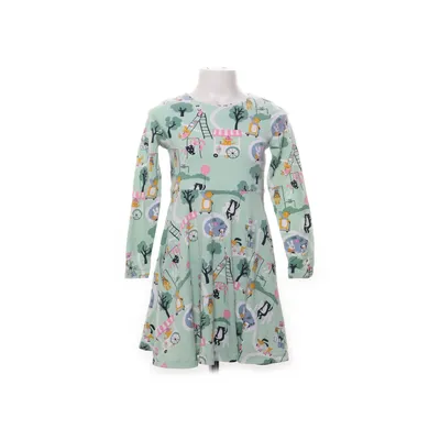 Klänning (Grön, Flerfärgad) från Polarn O. Pyret Elastan, Ekologisk bomull