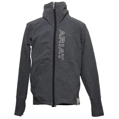 Sweat à capuche (Gris) de Ariat Élasthane, Coton biologique, Polyester