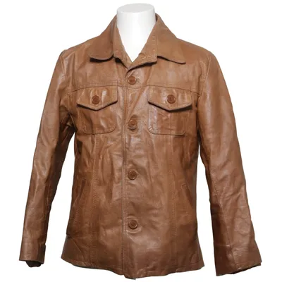Leren jack (Bruin) van Florence Leer, Viscose