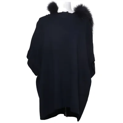 Poncho (Blå) fra Zapa Kashmir, Bomuld, Merinould, Silke, Viscose