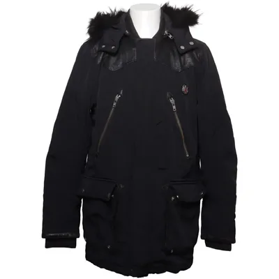 Parka (Noir) de The Kooples Sport Coton, Cuir, Polyamide, Polyester