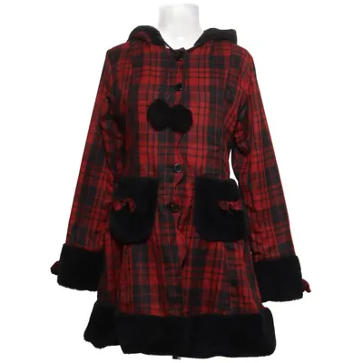 Coat (Red, Black) from Poizen Industries Polyester, Wool