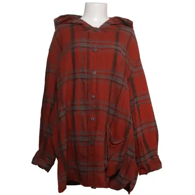 Shirt (Red, Brown) from Buykud Cotton, Linen