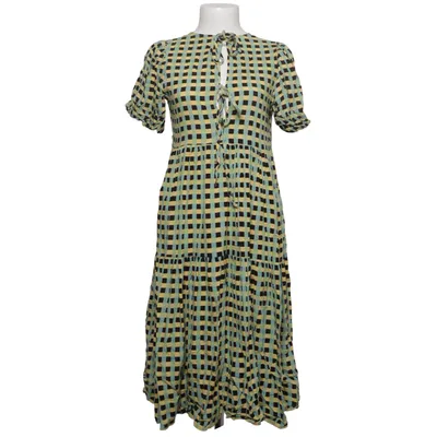 Maxikleid (Schwarz, Gelb, Blau) von Crep Viskose