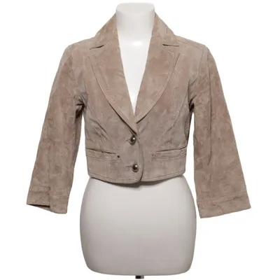 Läderjacka (Beige) från Goldstein Bomull, Skinn, Polyester