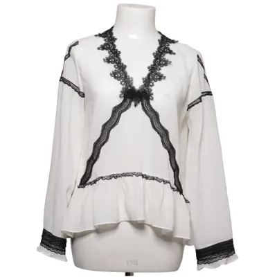 Bluse (Hvid, Sort) fra Zara Basic Collection