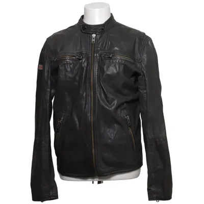 Læderjakke (Grå) fra Superdry Vintage Læder, Polyester