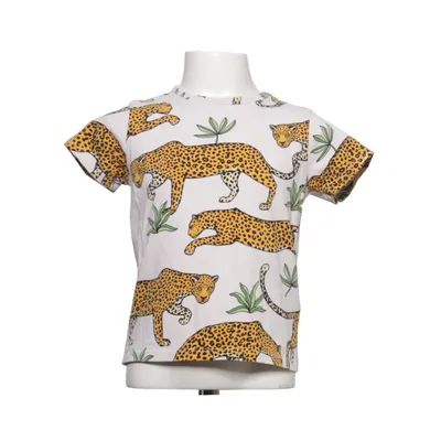 T-shirt (Hvid, Flerfarvet) fra The Striped Cat Elastan, Økologisk bomuld
