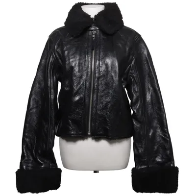 Lederjacke (Schwarz) von H&M Leder, Acryl, Polyester